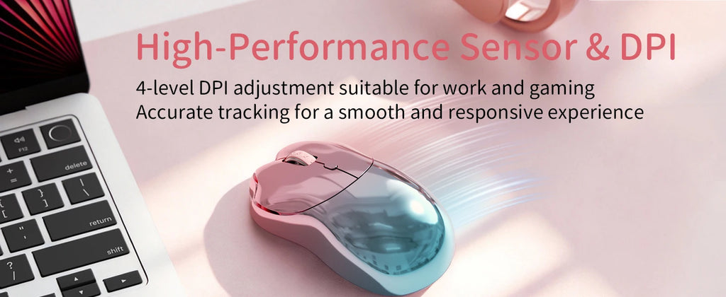 SayRose MO‑76 Cute Cat Paw Wireless Mouse 2.4G Bluetooth 5.0 Dual Mode 4‑Level DPI 800‑3200 Rechargeable Type‑C Mice for Laptop PC Mac Office Girl Gift