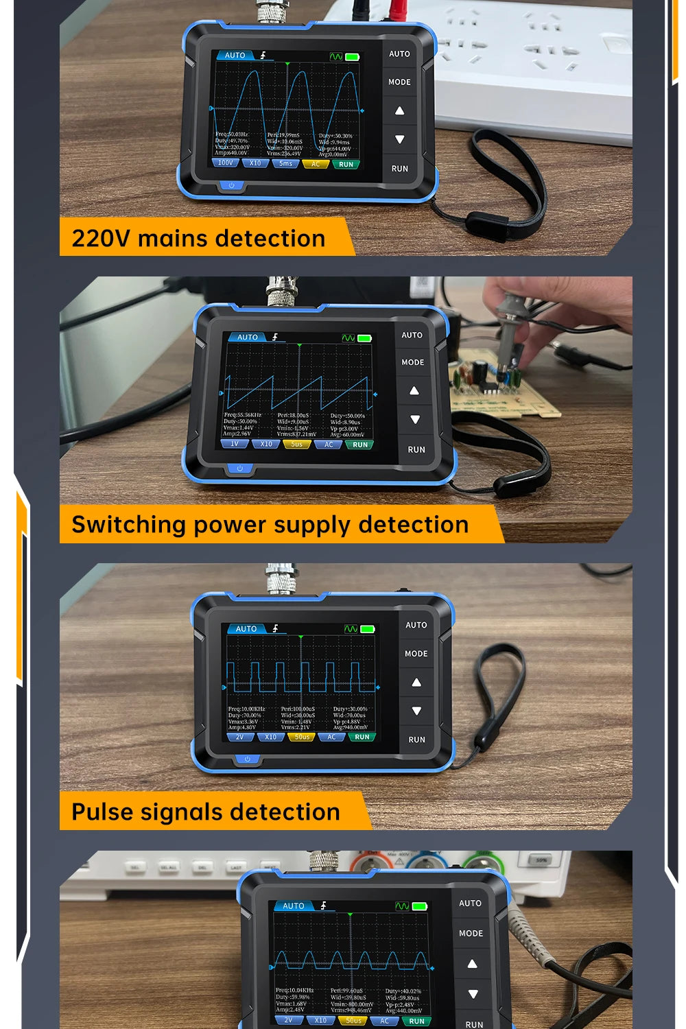 FNIRSI DSO152 TC3 Handheld Digital Oscilloscope With 200KHz/500kHz Bandwidth Supporting LCR Detection Signal Generator PWM Outpu