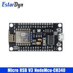 ESP8266 ESP-12E NodeMCU V2 V3 Development Board with CH340/CP2102 USB for IoT Smart Home MicroPython WiFi Control