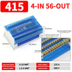 UK207/211/215/407/411/415 DIN Rail Terminal Block, 125A Distribution Box 1/2 In Several Out, Electrical Junction Box