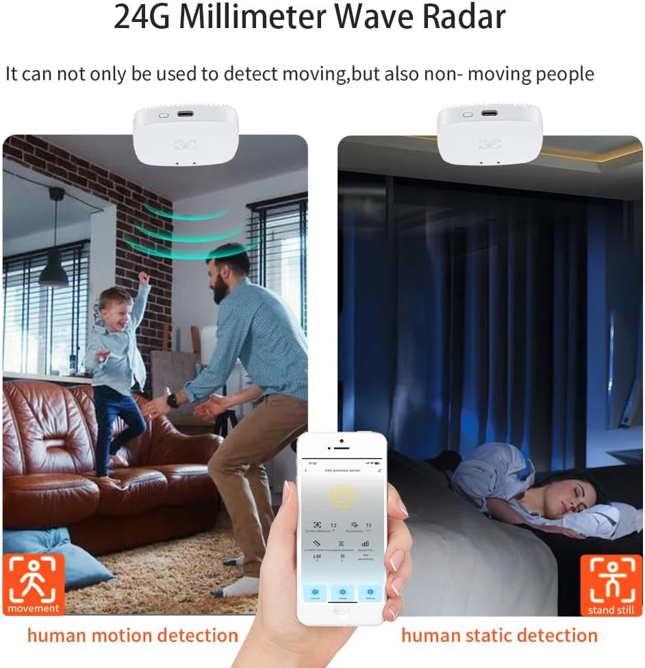 Haozee Tuya WiFi /Zigbee Human Presence Detector Smart Human Body PIR Sensor Radar Detector Microwave Motion Sensors