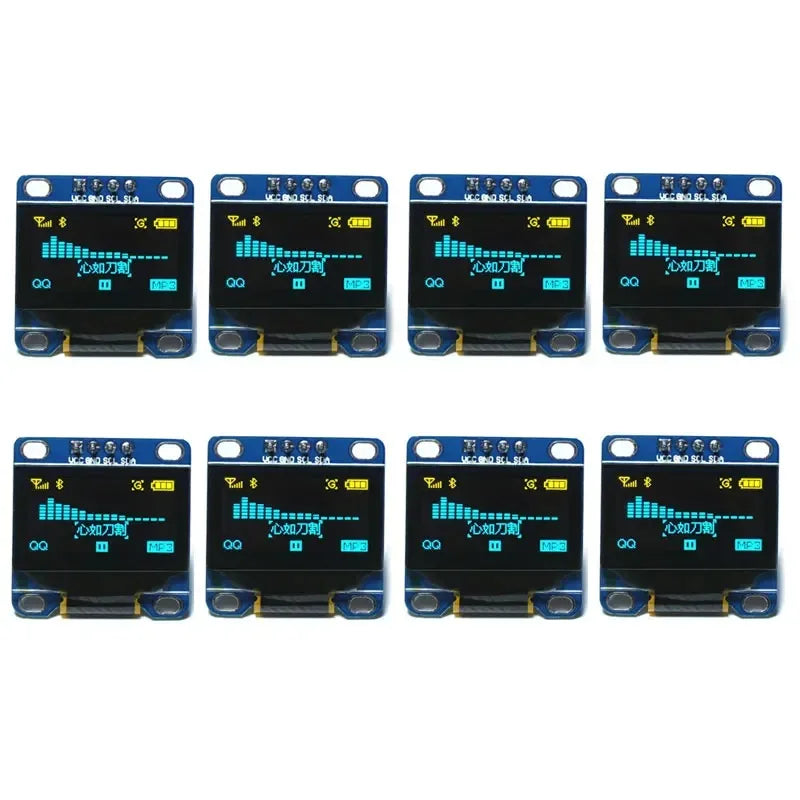 1/2/4/8 PCS 0.96" OLED Display 128x64 I2C SSD1306 Blue/Yellow LCD Display Module for Arduino Raspberry Pi ESP32 DIY Electronics