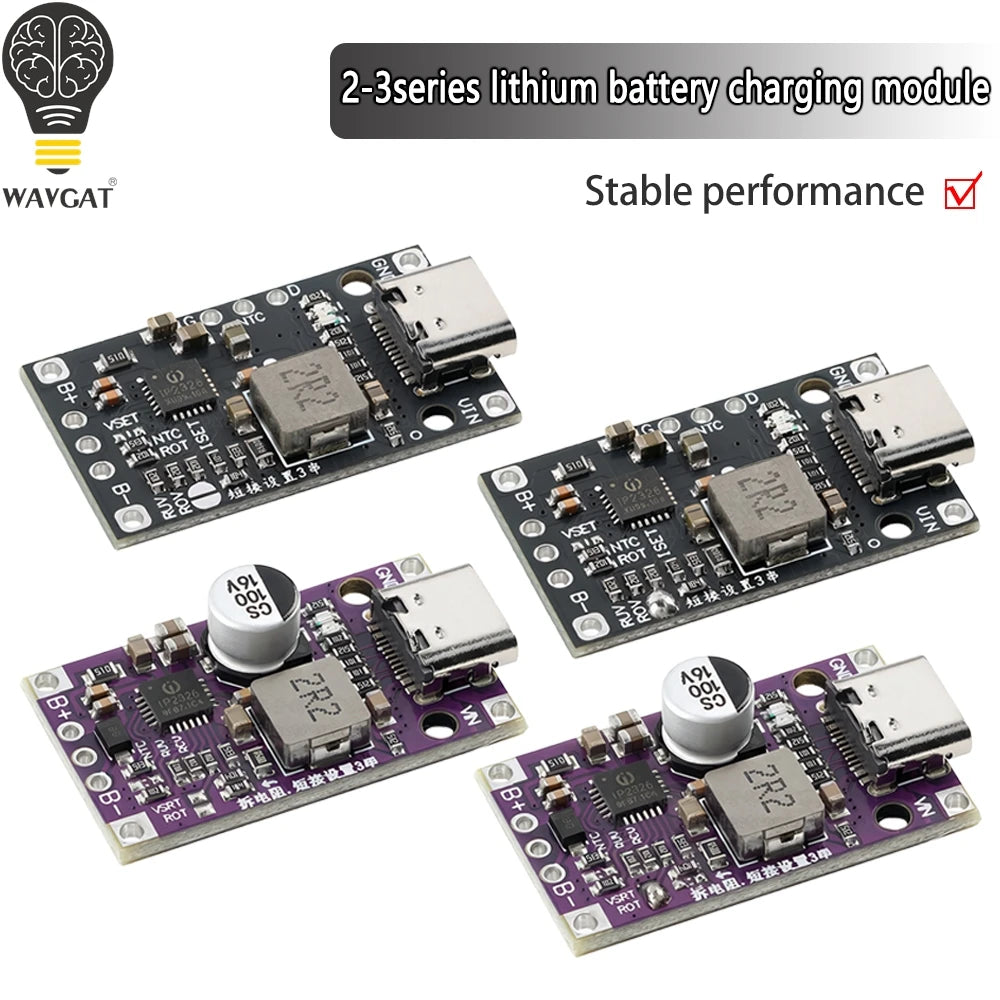 15W Type‑C USB 2‑3S BMS Lithium Battery Boost Charging Module 8.4V 12.6V 1.5A Fast Charge With Balance And Indicator