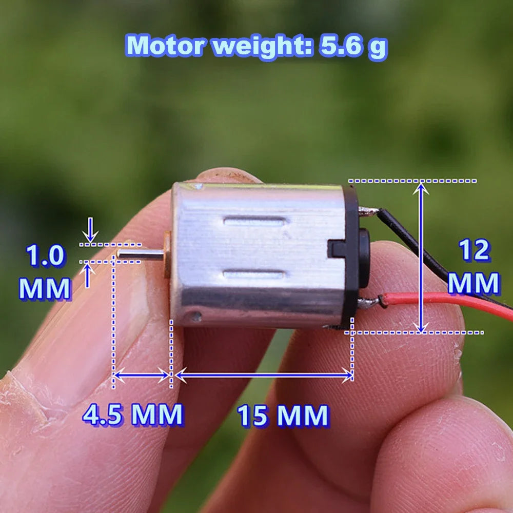 2PCS Flat Micro N20 Motor DC 3V 3.7V 14000-17300RPM High Speed Large Torque Mini Motor 10*12mm for Model Toy Production