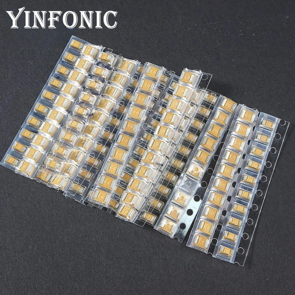 150PCS SMD Tantalum Capacitor Kit Type A / B 15Values*10Pcs 1uF-220uF A/B Case Tantalum Capacitors Set 1UF 2.2UF 4.7UF 10UF 47UF