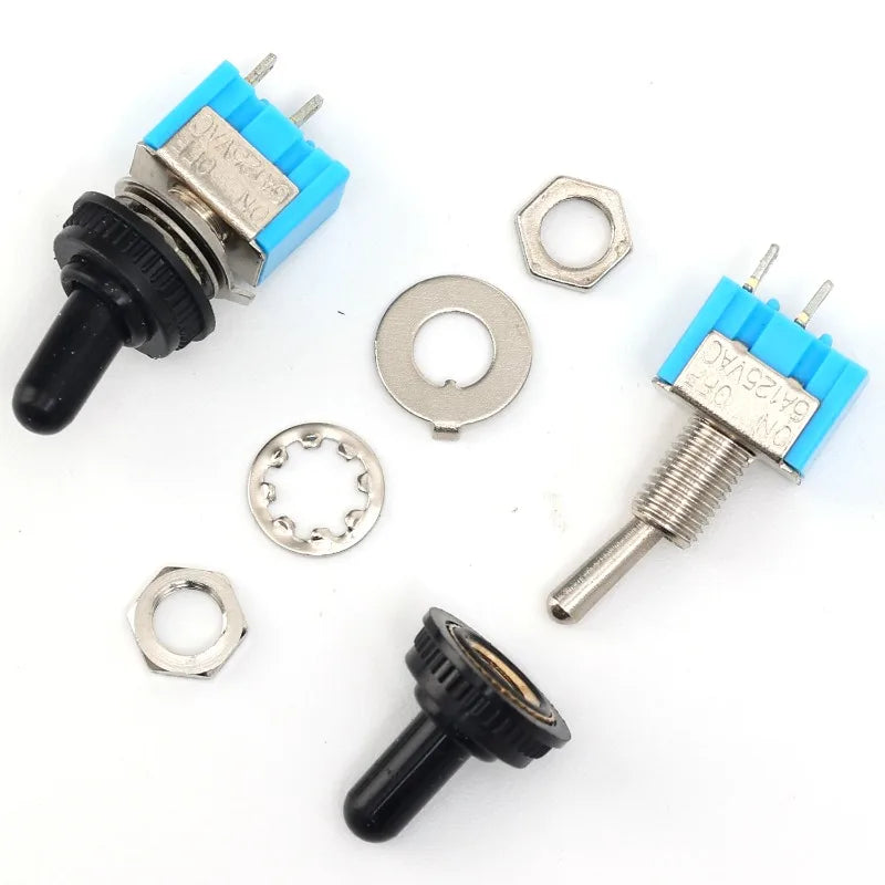 1-10PCS MT-S101 2-Pin 2-Position Miniature Toggle Switch Blue Micro Toggle Switch Tool Motorcycle Boat Supplies Accessories