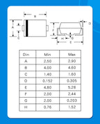 20PCS M1 M2 M4 M7 S4 SMA 1A 1N4001 4002 4004 4007 SS12 SS310 RS1M RS2M ES1D ES1J US1M SMD Schottky Rectifier Diode DO-214AC