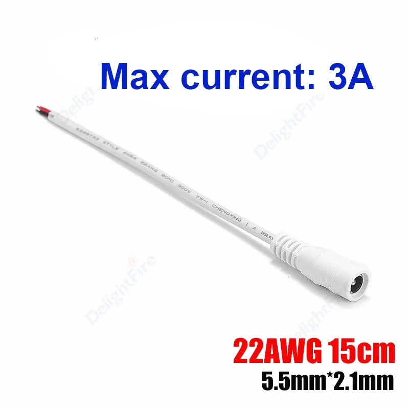 1-100pcs DC Power Pigtail Cable 5.5 2.1mm Female Male Plug 5V 12V Jack Connector Wire For CCTV Camera LED Strip Power Adapter