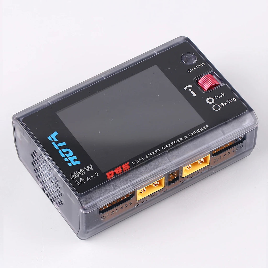 HOTA D6S RC Lipo Battery Charger Magnetic Suction Dual Channel Smart Balance 600W High Power 1-6S Smart Balance Charger