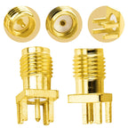 5Pcs SMA Female Jack Male Plug 1.6mm Adapter Solder Edge PCB Straight Angle Mount RF Copper Connector Plug Socket