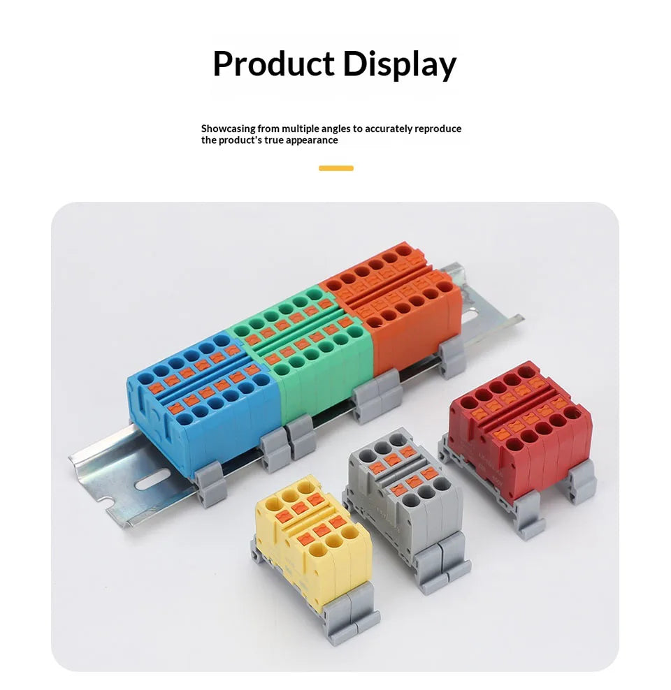 Push-in Terminal Block Multiple In Out Terminal Quick Connection of Wires Din Rail Wire Connector Universal Junction Box TB1-X6D