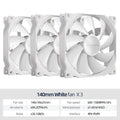 Teucer AF 14025 PC Case Cooling Fan 12V 4Pin PWM MHDB Hydraulic Bearing White 14CM Silent Fan for Computer Radiator Ventilator