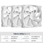 Teucer AF 14025 PC Case Cooling Fan 12V 4Pin PWM MHDB Hydraulic Bearing White 14CM Silent Fan for Computer Radiator Ventilator