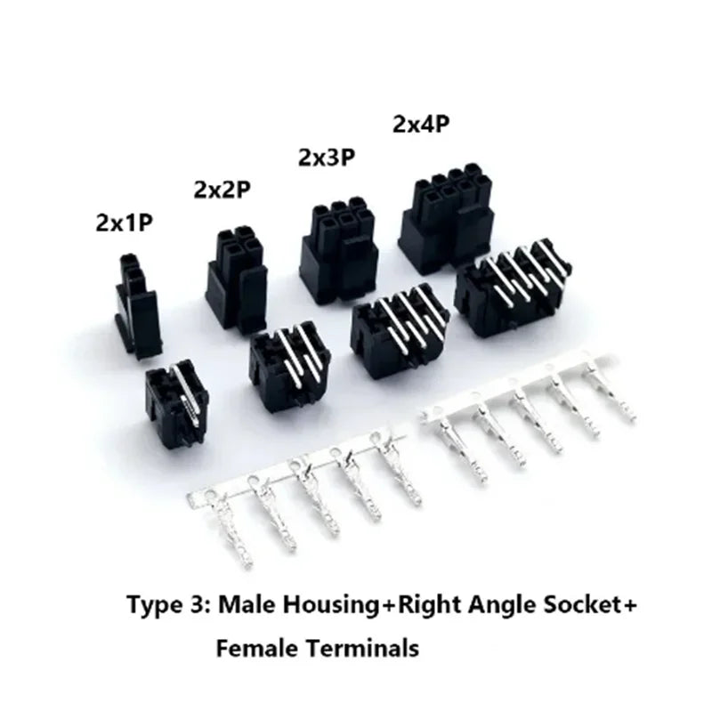 10sets Micro-Fit 3.0 3.0mm Pitch Connector Double row 2P 4P 6P 8P - 24Pin Mini 5557/43020 Housing Receptacle Terminals