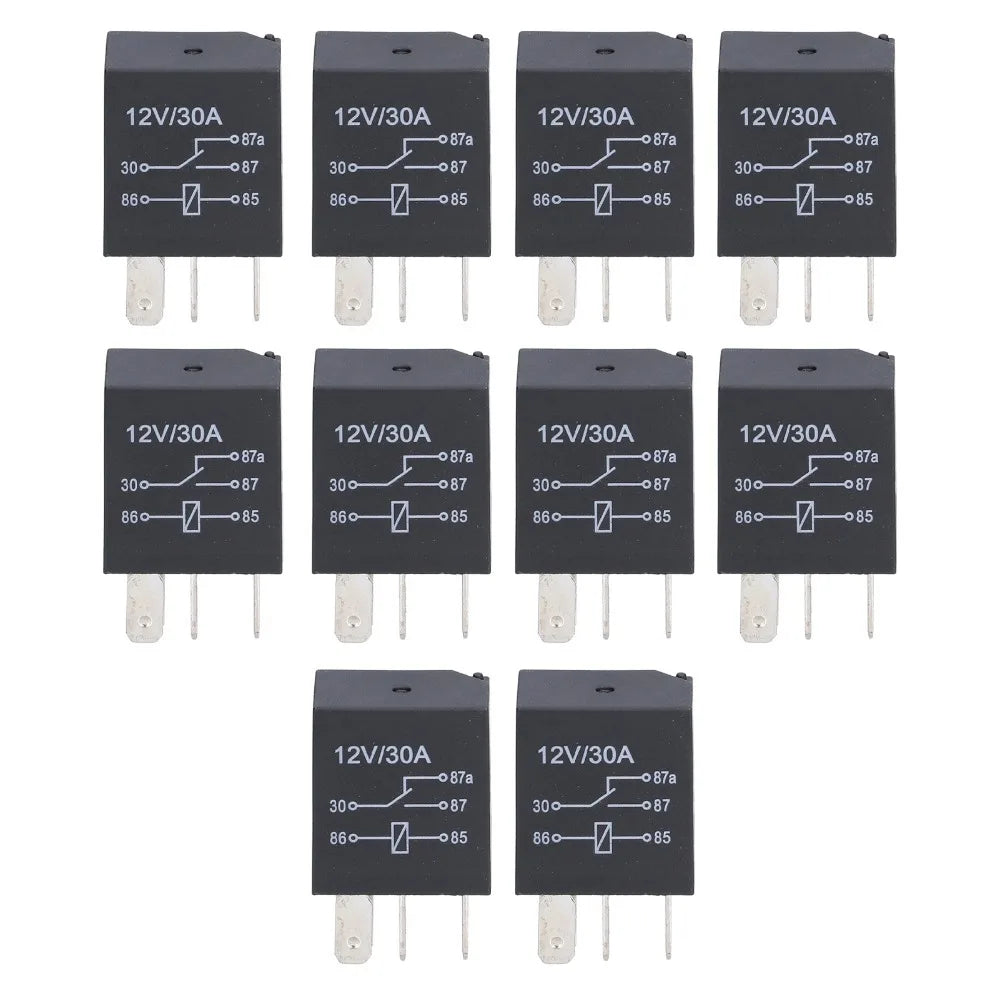 10 Pcs Relay Kit 4 Pin/5Pin Violet Relay 12V 30A 36.6*23*15.5mm Automobile Relay Automotive Relay Vehicle Electrical