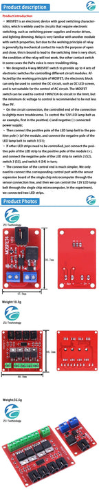 1 / 4 Channel one Four Route MOSFET Button IRF540 V4.0+ MOSFET Switch Module for Arduino Isolated power module