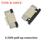 10Pcs FPC connector socket 0.5/1.0mm flip cover/up/down connection 4/5/6/7/8/10/12/14/16/18/20/22/24/26/28/30/32/34/40/45/50/60P