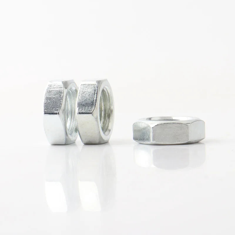 Hex Nut M8 M10 M12 M14 M16 Galvanized Carbon Steel Fine Thread Hexagon Nut Thin Nut Lighting Nut Pitch 0.75/1/1.25/1.5mm
