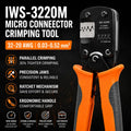 IWS-3220M Micro Connector Crimping Tool 32-20 AWG 0.03-0.52mm² Precision Ratchet Crimper for JST Molex Terminals