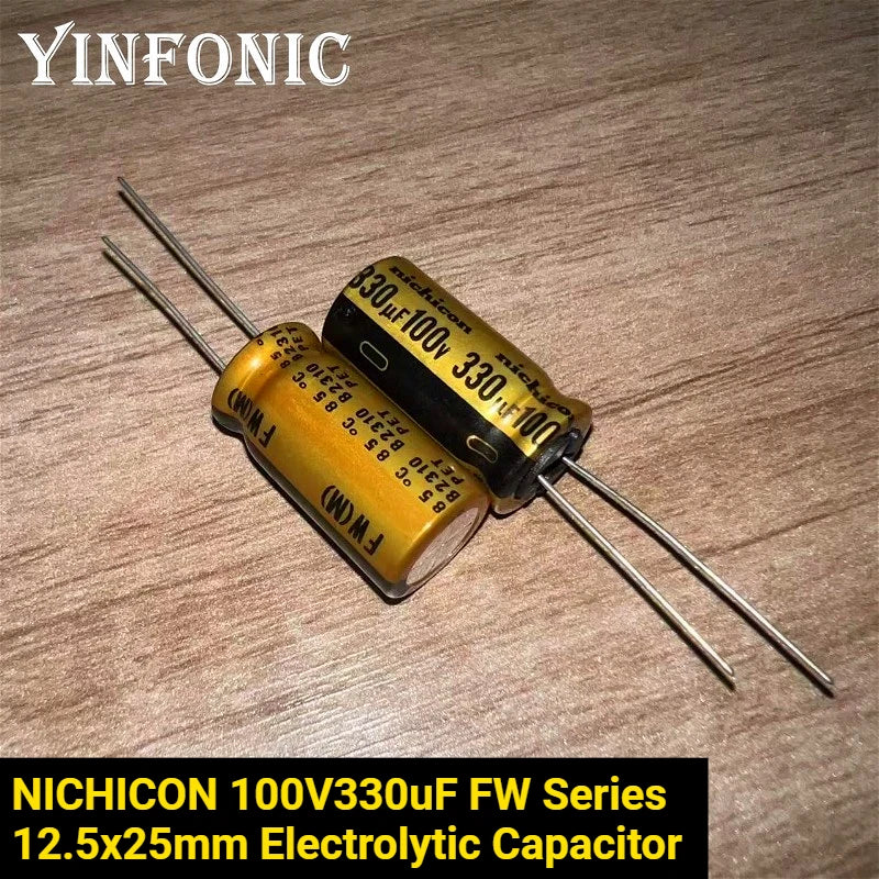 5Pcs/20Pcs NICHICON 330uF/100V FW Series 12.5x25mm 100V330uF HiFi Audio Electrolytic Capacitor