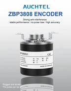 AUCHTEL 38mm Incremental Rotary Encoder 8mm Half Hollow Shaft Photoelectric Optical Switch 10-1024-1800-2500-3600 PPR 5-24VDC