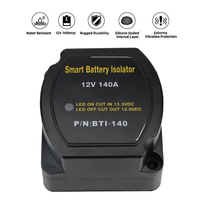 New DaierTek Dual Battery Smart Isolator 12V 140A Voltage Sensitive Split Charge Relay VSR Car Accessories Relay VSR for Camper