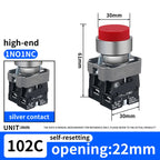 10Pcs 22MM High head Momentary Push Button Switch 1NO1NC SPDT 10Amp 600V Metal Head Waterproof IP65,Control power button switch