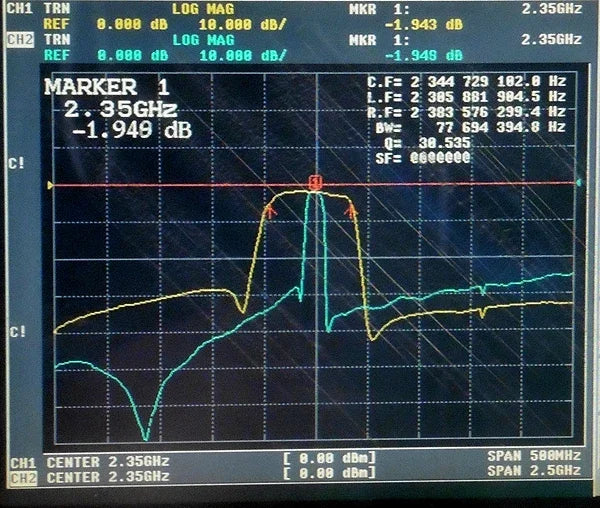 2350(2370)MHz RF Coaxial Bandpass SAW Filter, Bandwidth 50MHz,SMA