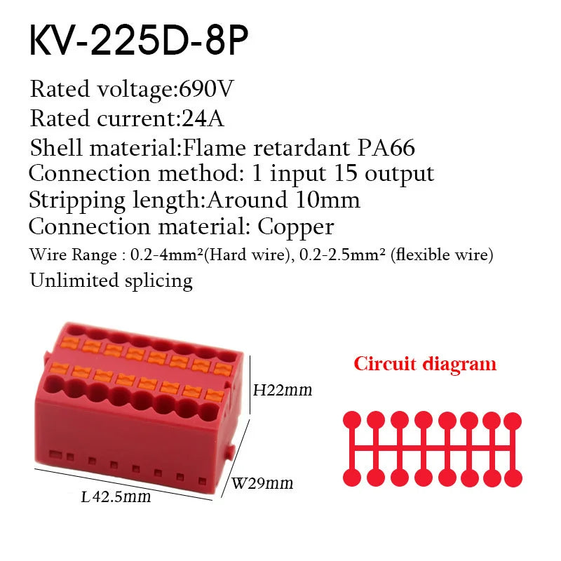 Wire Electrical Cable Connectors PTFIX 2.5mm² Terminal Block Plug-in Splitter Spliceable DIN-Rail Junction Box Connection Tools