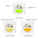SK6812 RGBW (Similar WS2812B) Led Strip Light 4 in 1 30/60/144Leds/Pixels/m Individual Addressable Led Tape IP30/IP65/IP67 DC5V