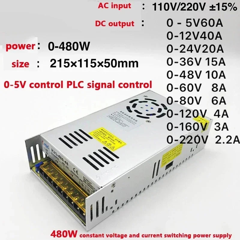 AC-DC 5V-220V Digital Adjustable Voltage Regulated Power Supply 300W-480W Switching Power Supply Transformer Power Adapter