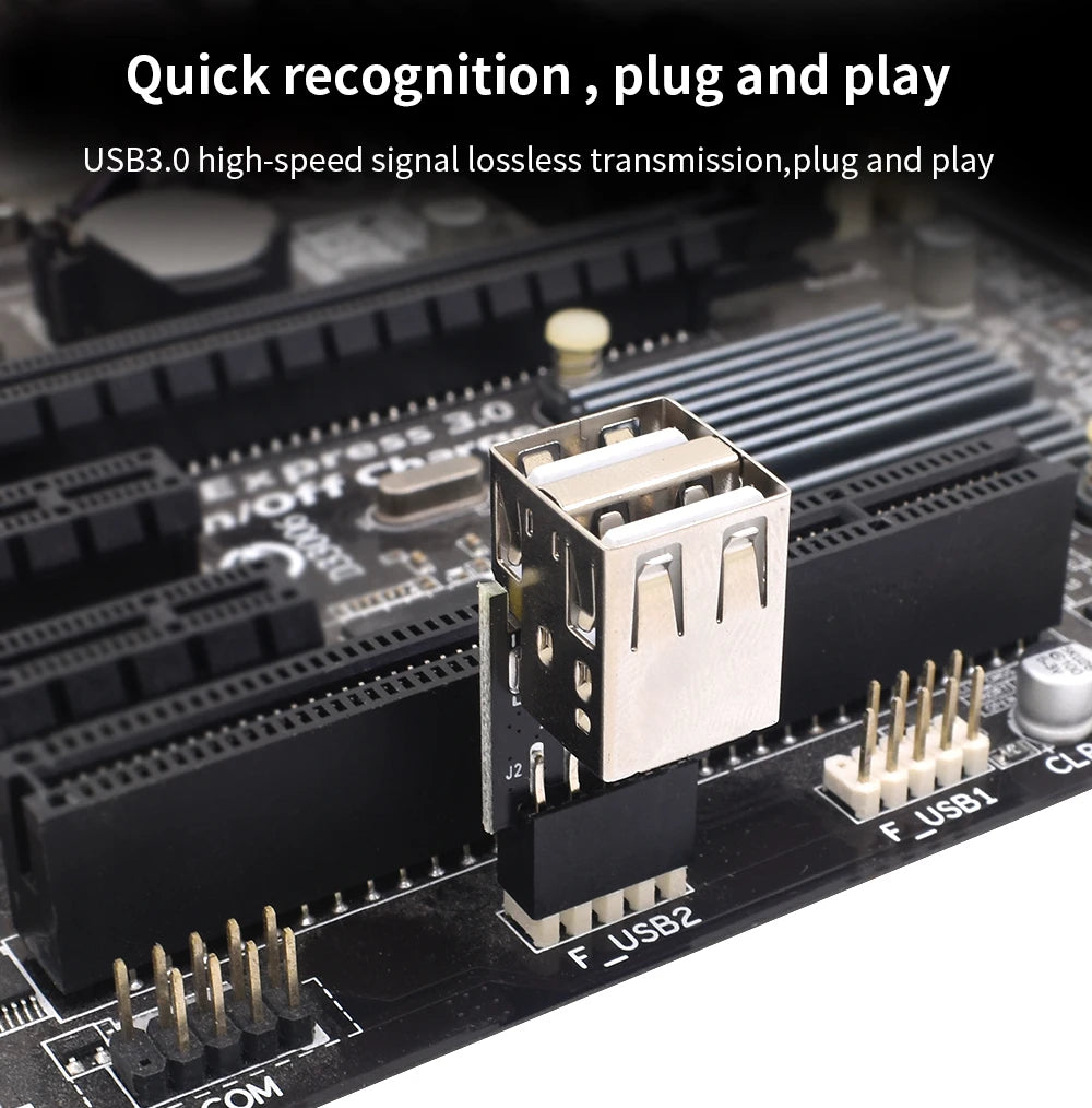 TISHRIC 9Pin To 2 Ports USB 2.0 Expansion Card USB 2.0 Motherboard Header 9pin to 2 Ports USB 2.0 Dual USB A 9 Pin Female Adapt