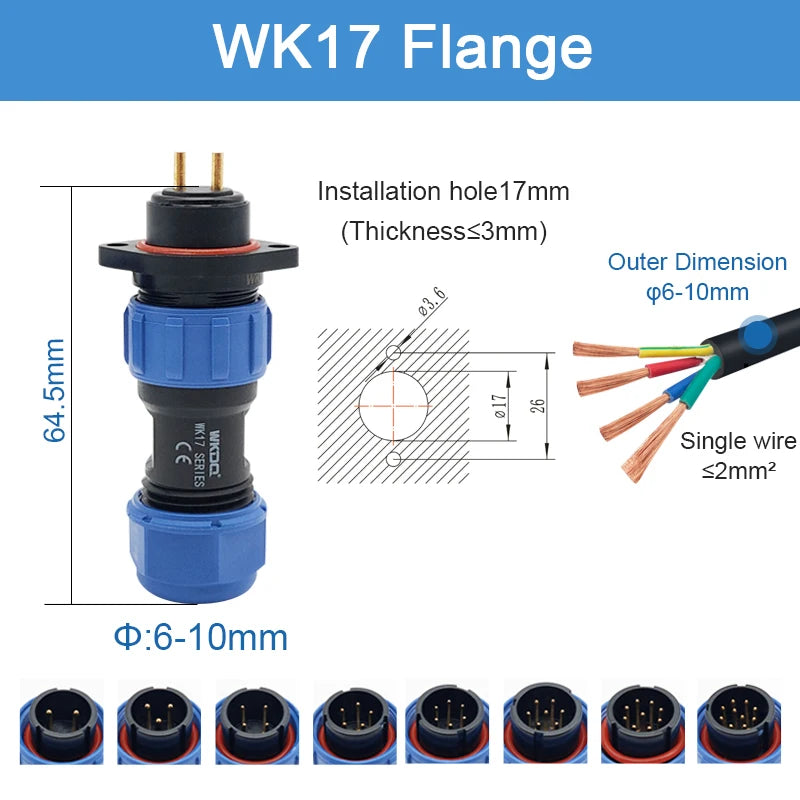 Waterproof Connector SP11 IP68 Soldering Male Plug & Female Socket Rear-nut Docking Panel Mount 2/3/4/5 Pin Aviation SP Connect