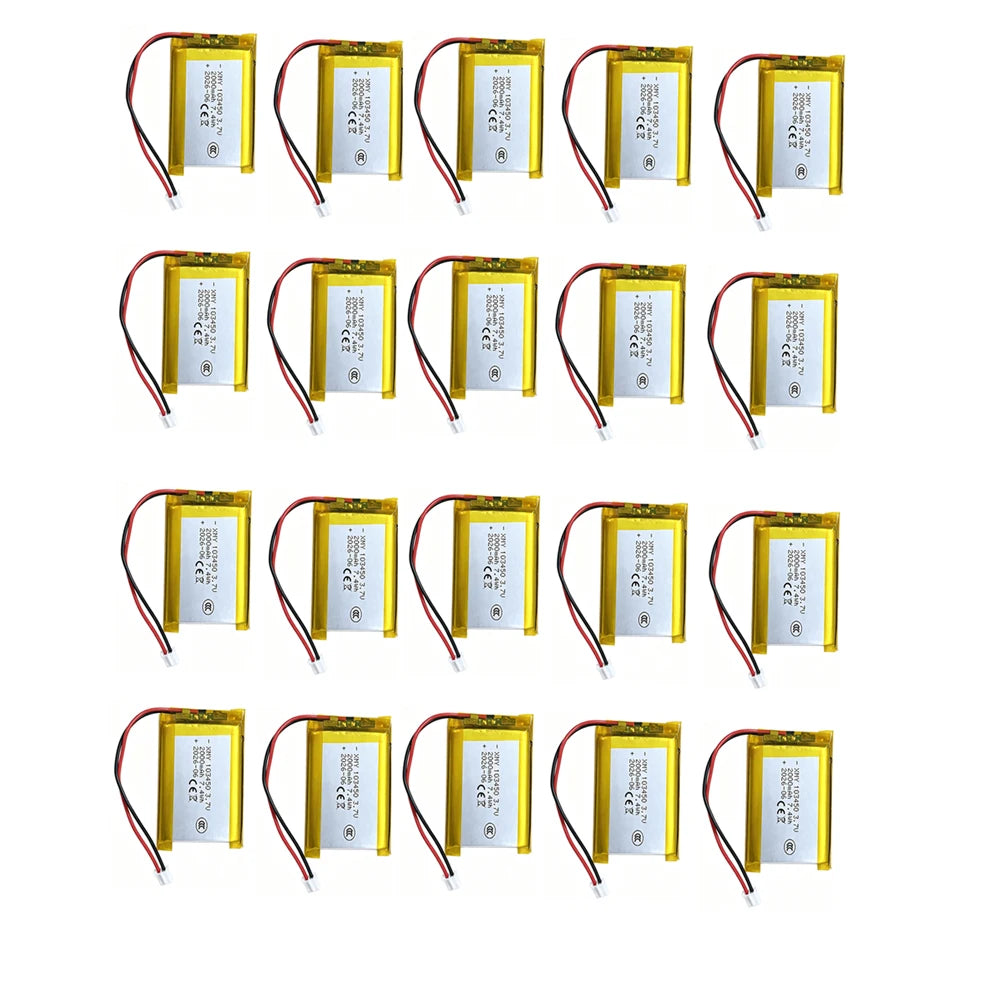 103450 3.7V 2000mAh Polymer Lithium Rechargeable Battery Jst PH 2.0mm 2pin Plug for Camera GPS Navigator MP5 Bluetooth Headset