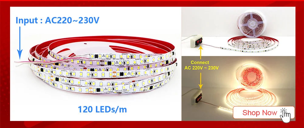 Single Strip 5m 10m 15M 20m Long LED Strip DC24V 120LEDs/m Light Strip Flexible Cuttable Whole Length Is 20meters Soft Lamp Bar