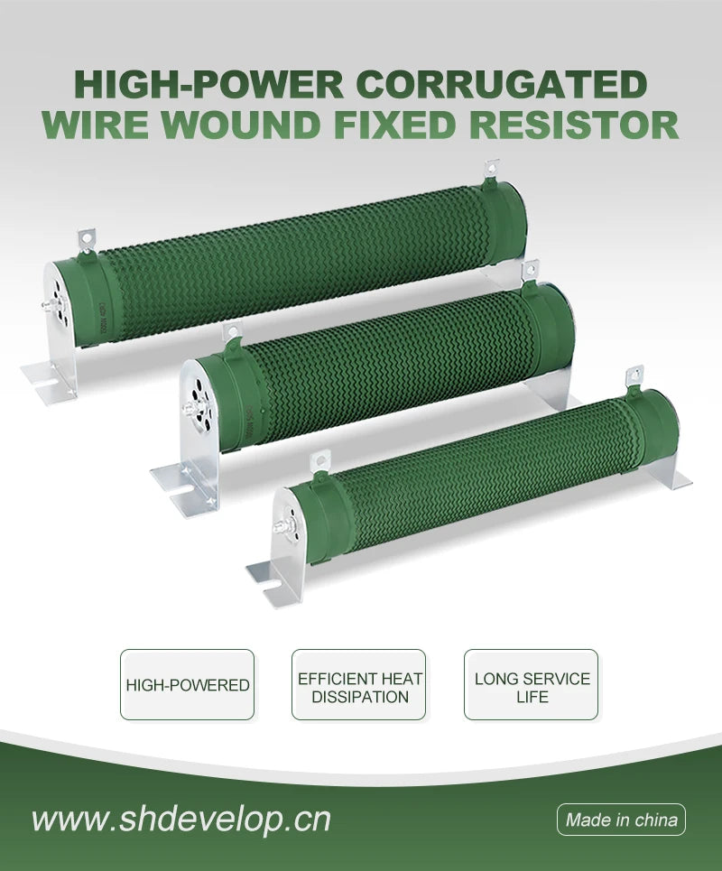 Rxhg Power Corrugated Tube Ceramic Load Wirewound Fixed Resistor 300W500W1000W1500W2000W Inverter Brake Resistor 1Pcs