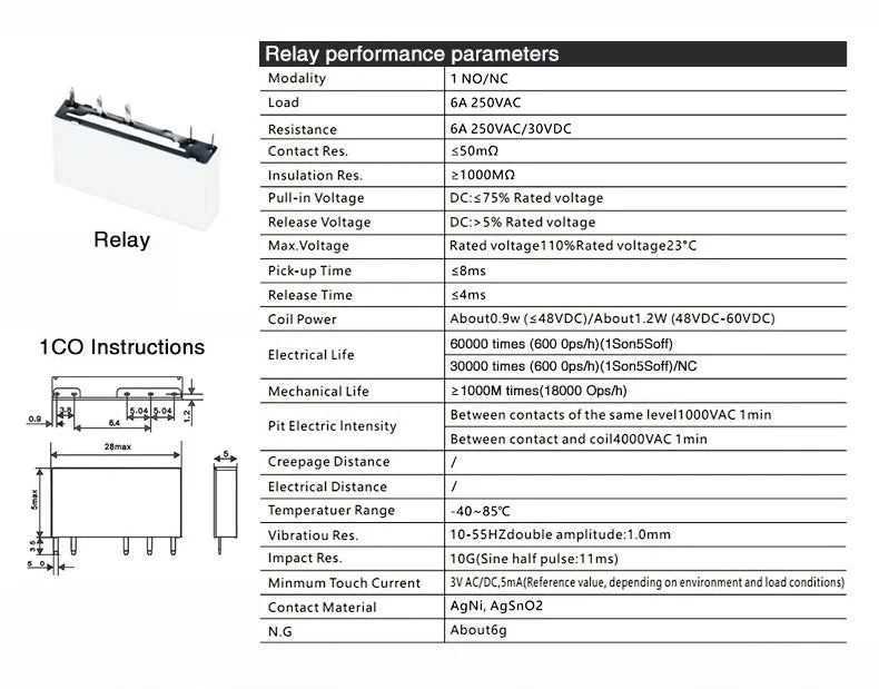 Din Rail Slim Relay Module 41F-1Z-C4-1 Integrated PCB Mount Power Relay With Relay Holder 12V 24V ACDC 220V Relay Socket 6.2mm