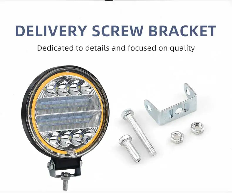 4-Inch LED Round Spot Work Light Combo Flood Driving Amber Fog Lamp For Truck SUV 4WD 4x4 LED Bar Offroad ATV Jeep Tractor
