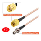 2PCS/LOT RP-SMA / SMA to TS9 Male / Female Connector RG316 Cable SMA to TS9 Extension Pigtail for Huawei 3G Modem Router