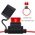 2-10PCS Inline Fuse Holders 12V,10/12/14/16/18 AWG Inline Fuses,Waterproof Fuse Holder with 10A-40A ATC/ATO Standard Blade Fuses