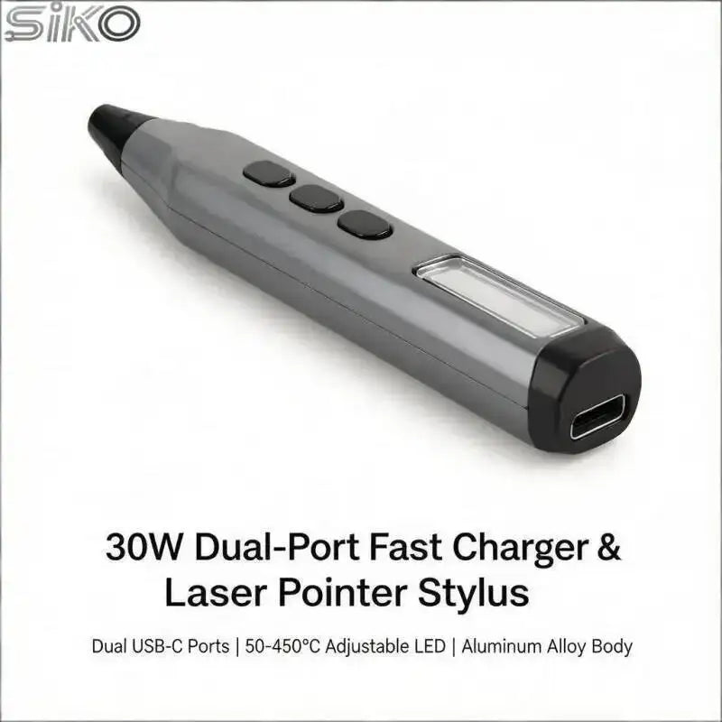 SIKO 30W Smart Soldering Iron 50-450℃ Adjustable 1.9s Rapid Heating IPS Color Screen Type C for iPhone PCB Motherboard Repair