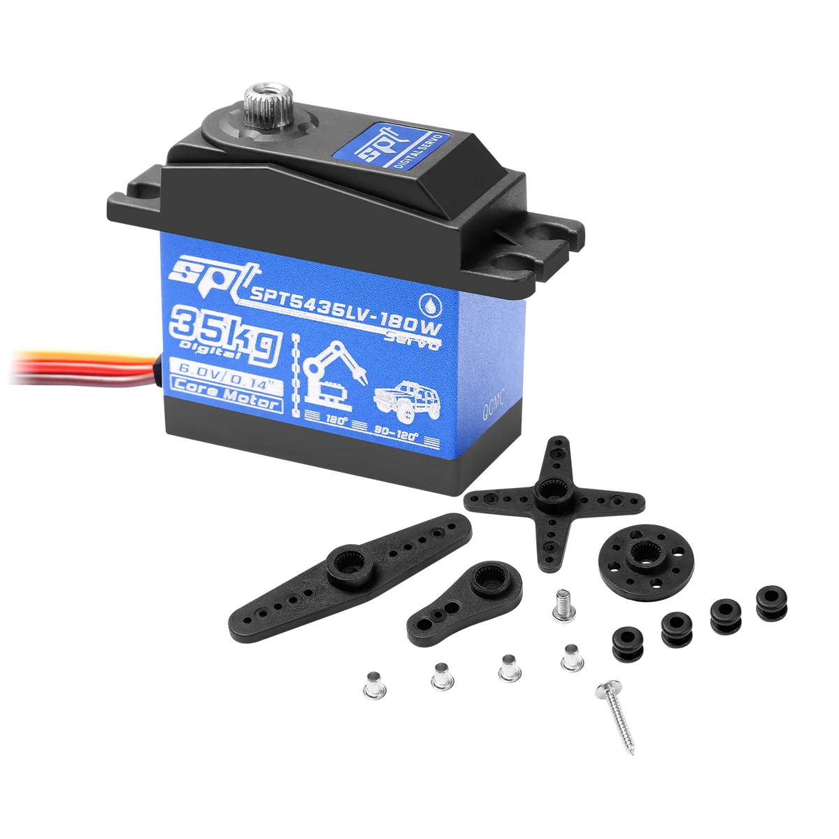 SPT 25KG 35KG Digital RC Servo Large Torque 180° 360° Metal Gear Waterproof Motor for RC Crawler Car SCX10 TRX4 Drift Robot