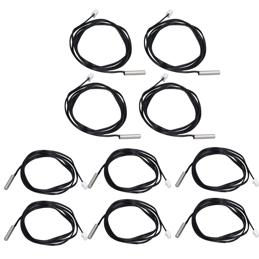 10Pcs Thermistor Sensor NTC Temp Temperature Probe 5x25mm Cylindrical Head for Measuring10K B3950