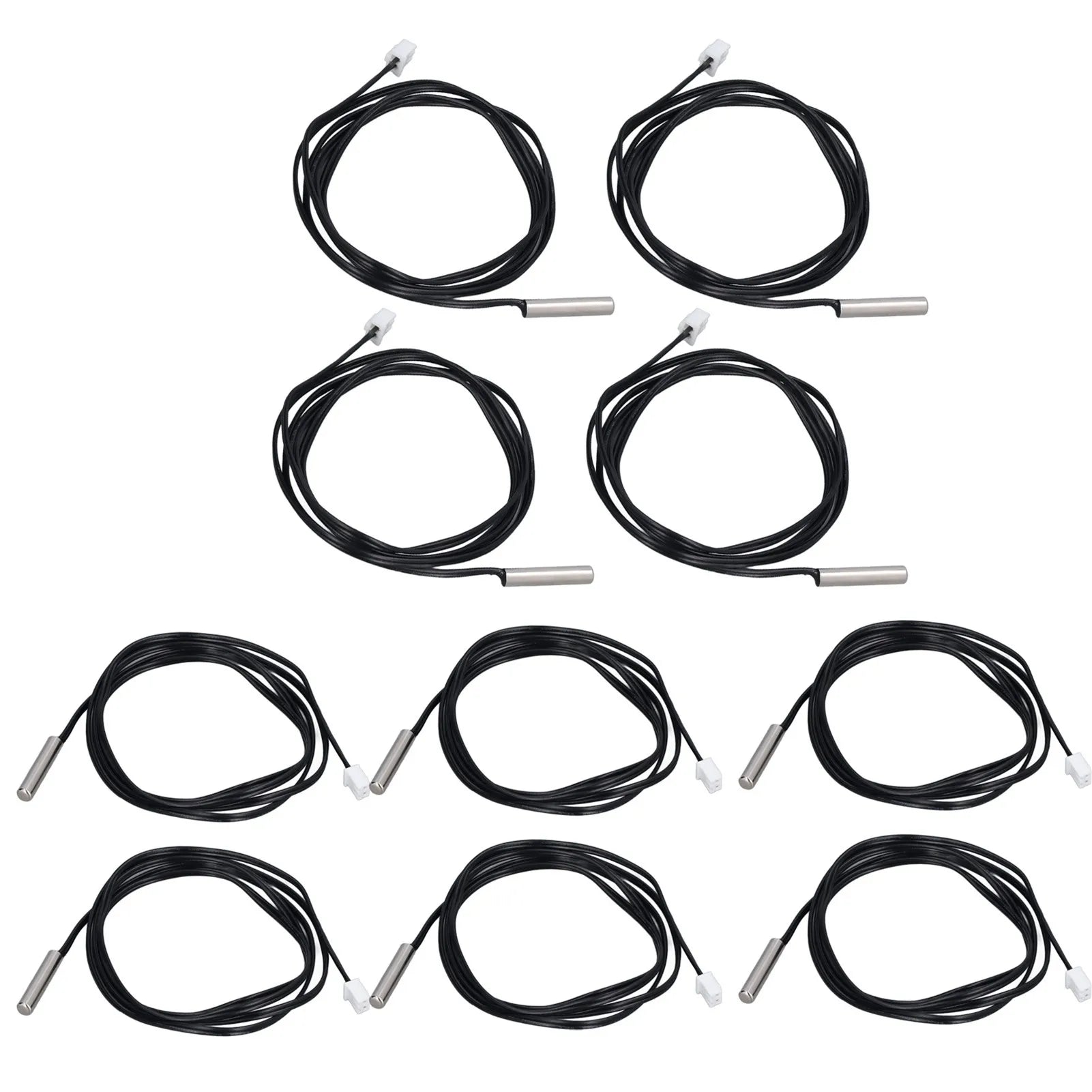 10Pcs Thermistor Sensor NTC Temp Temperature Probe 5x25mm Cylindrical Head for Measuring10K B3950