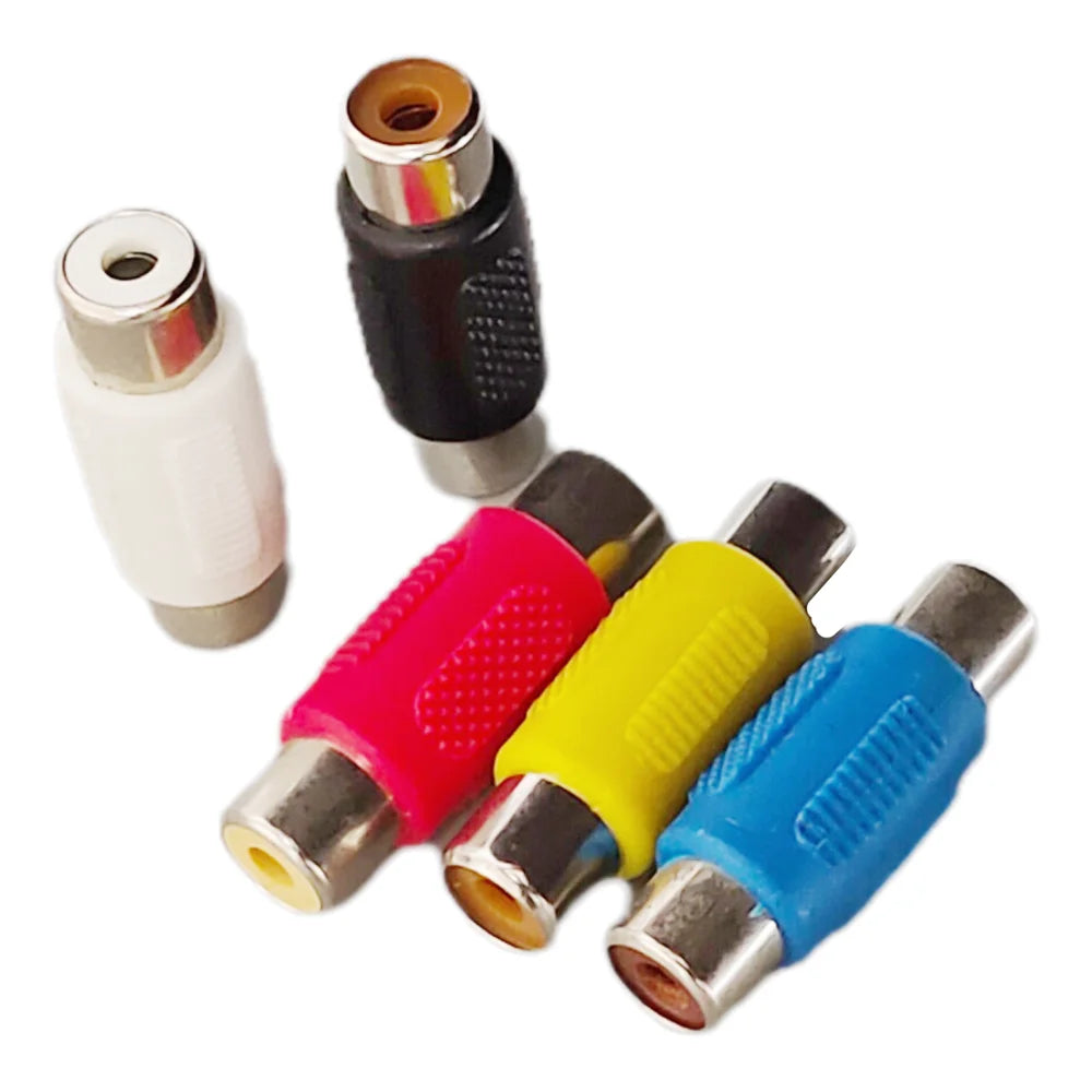 5PCS RCA Straight-through Audio and Video Female To Female Plug RCA Audio Lotus Butt Jack Socket Adapter Connector