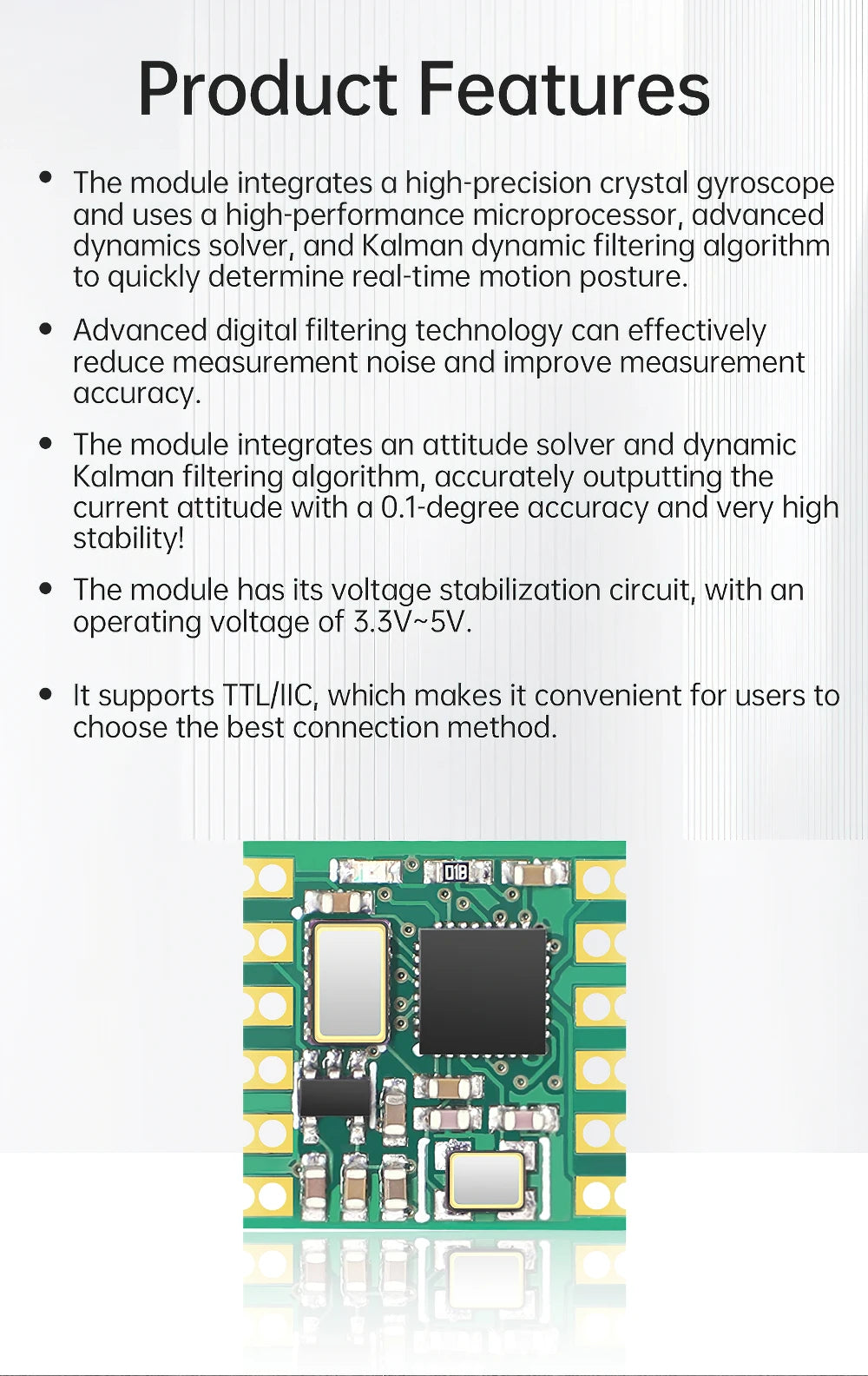 HWT101CT Z-Axis Crystal Inclinometer, MEMS Tilt Angle Sensor , Built-in Highly-Integrated Crystal Gyroscope