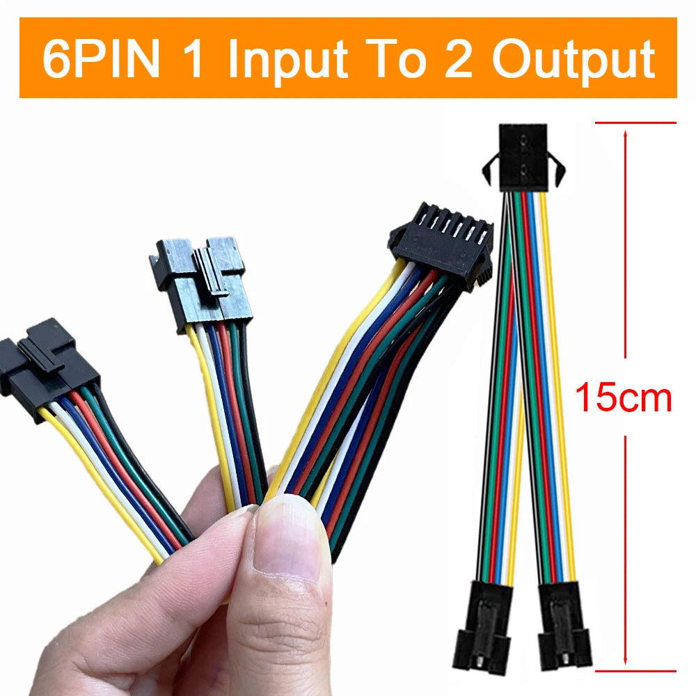 2Pin 3Pin 4Pin 5Pin 6Pin LED Splitter Connector JST SM Male Female Wire Cable For WS2812 WS2811 SK6812 RGB RGBW Led Strip
