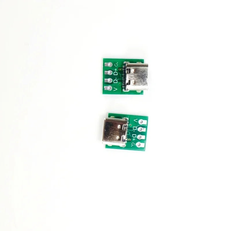 Type-C Female Port Adapter Breakout Board 16Pin Test Module Solder Pads for Data Cable Repair DIY Phone Charger Testing
