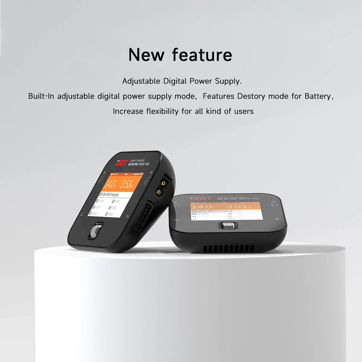 ISDT Q6 Retro 350W 16A DC Lipo Battery Balance Charger Discharger for 2-6S Digital Battery Li-Po Li-Hv Li-Ion Li-Fe NiMH Ni-Cd