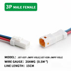 5/20/100set JST 02t/02r/03t/03r Waterproof Connector 2p/3p/4p/6p/8p Plug Socket With Cable 20awg/0.5m ² Wire Harness JWPF Series